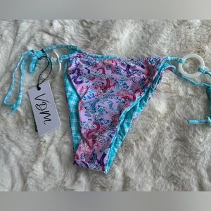VDM the label reversible ziggy bikini bottoms dragon nwt size Medium